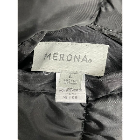 Merona Women's Reversible Vest Jacket Size L Coat Plaid Checks  Black Red Zip - Picture 14 of 15